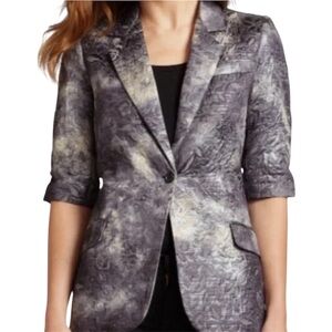 Elizabeth & James Gray Acid Wash Tie Dye Brocade Half Sleeve Blaze